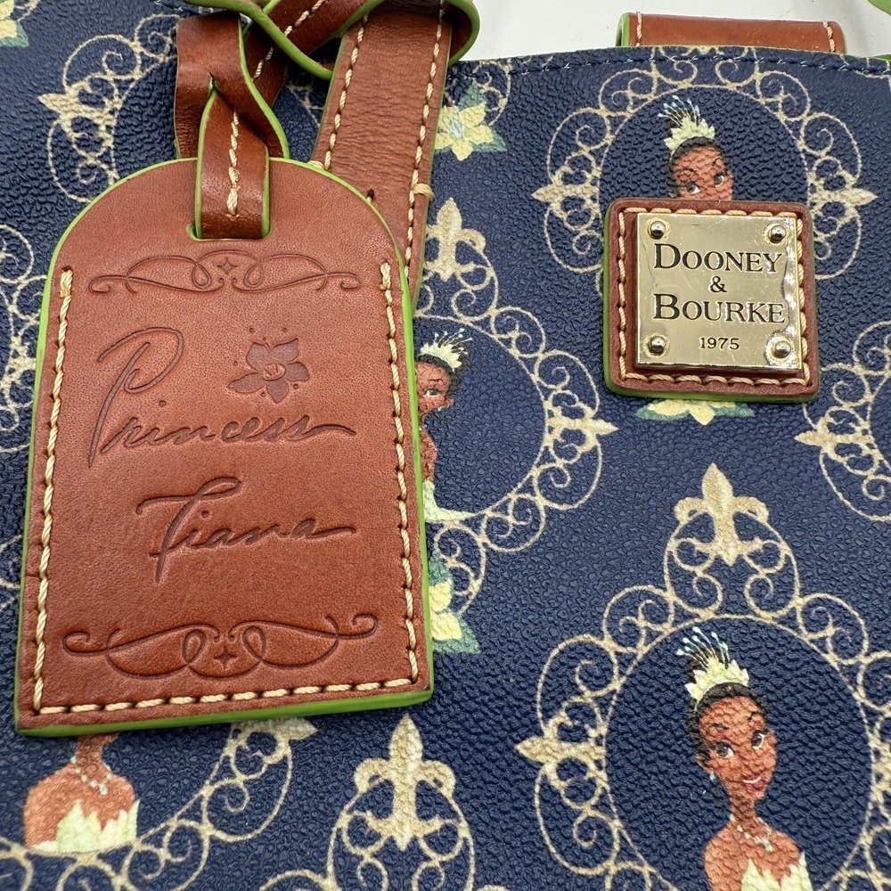 Dooney & Bourke Disney Princess Tiana Satchel Womens Blue Green Dream Big Purse‎ - Picture 5 of 16
